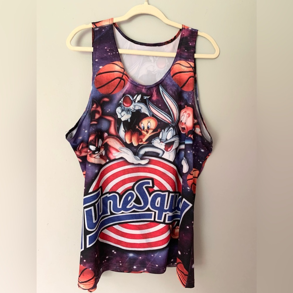 Space Jam Tune Squad tank top, stretchy, unisex Sz medium Material tag missing